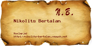 Nikolits Bertalan névjegykártya